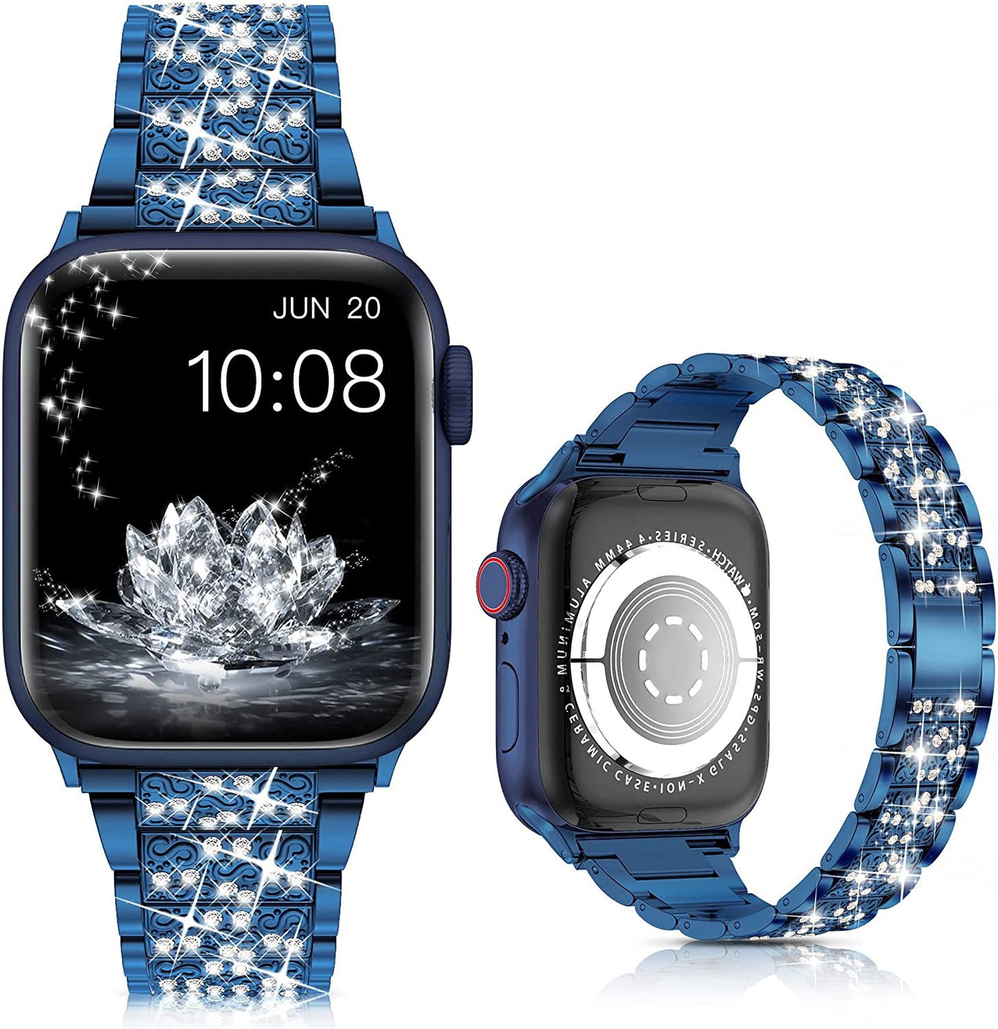 Suitable For iwatch Watchband Three Beads Diamond Inlaid Zinc Alloy Apple Watchband Apple Watchband