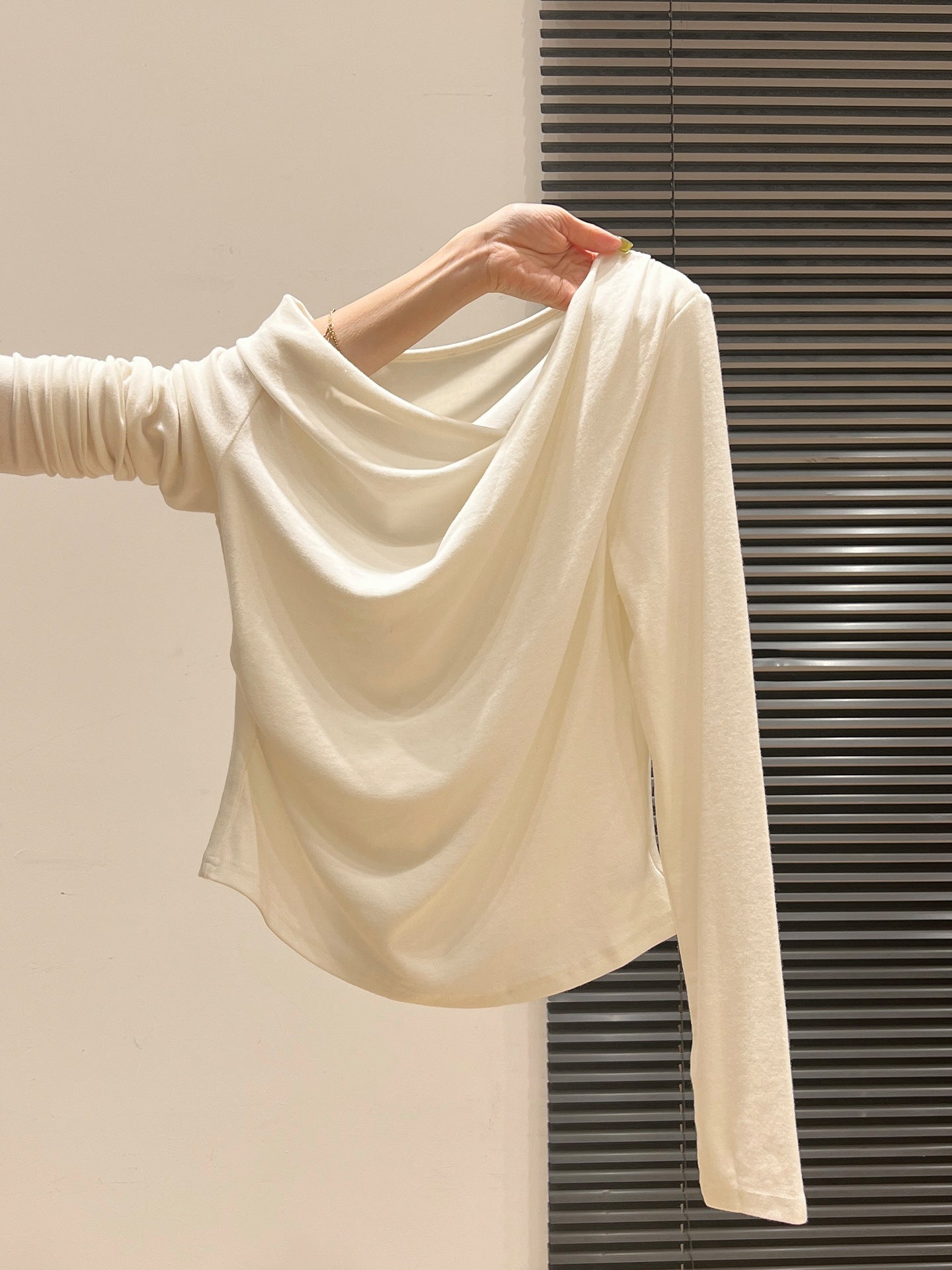 Asymmetric Off-Shoulder T-Shirt for Women, Slim Fit, Unique Design