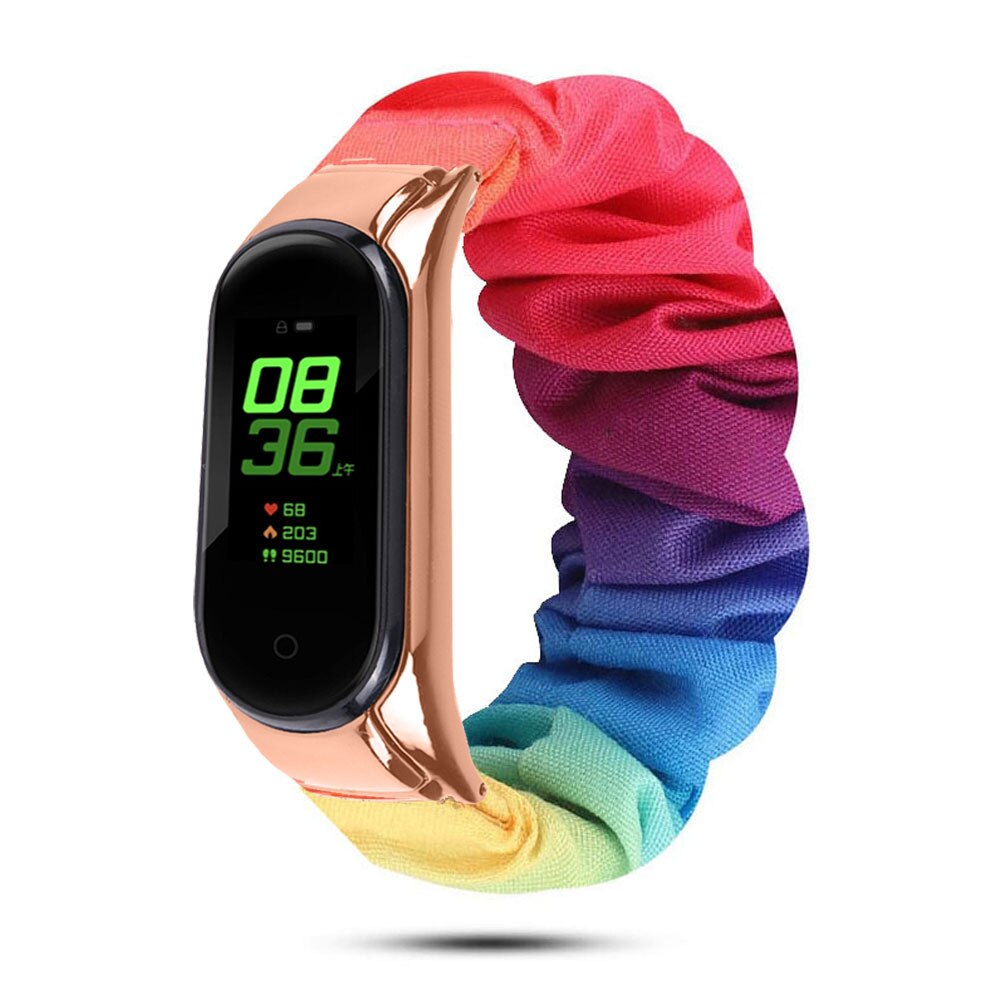 Scrunchies Elastic Strap for Xiaomi Mi band 5 4 3 replaceable Bracelet Mi Band 4 correa Wristband Breathable straps for miband 5