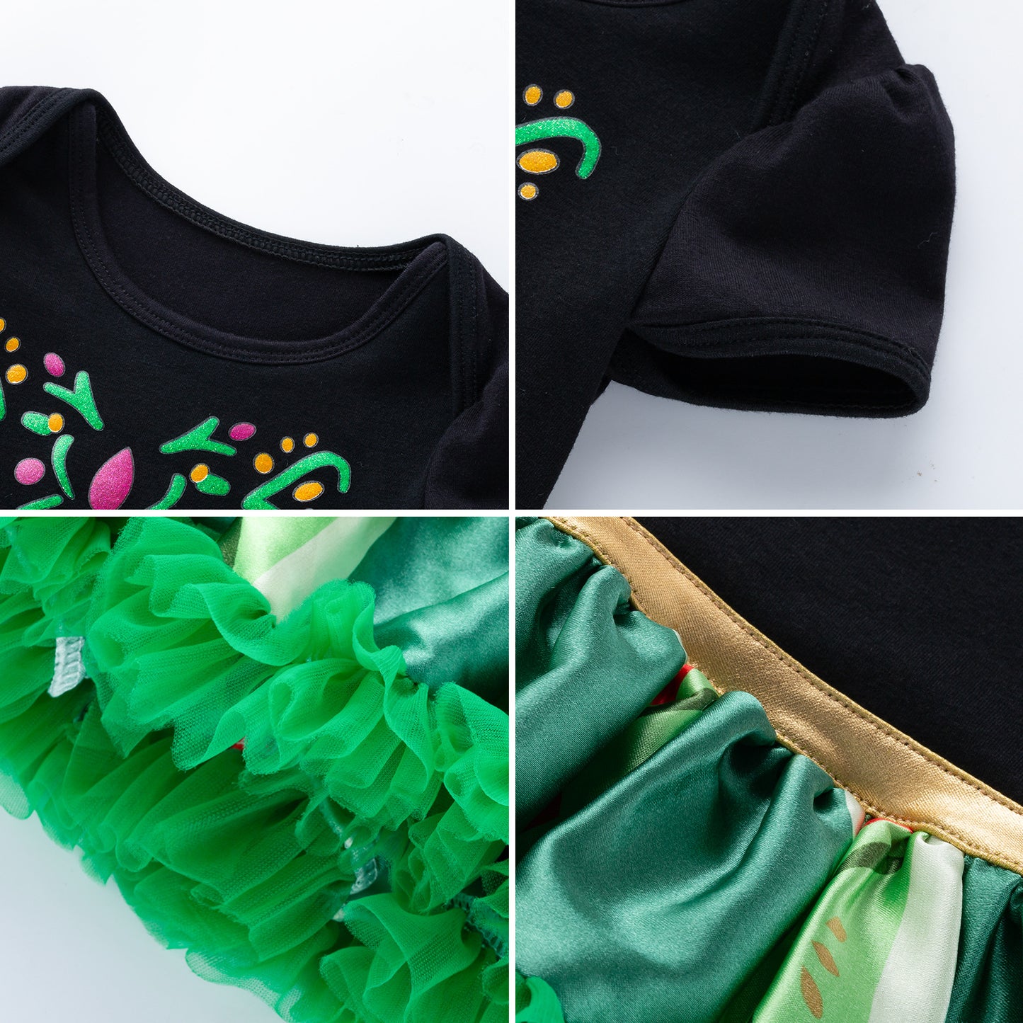 Spring Summer New Baby Frozen Short Sleeve Romper Dress with Crown Headwear 2-Piece Set Infant Clothes