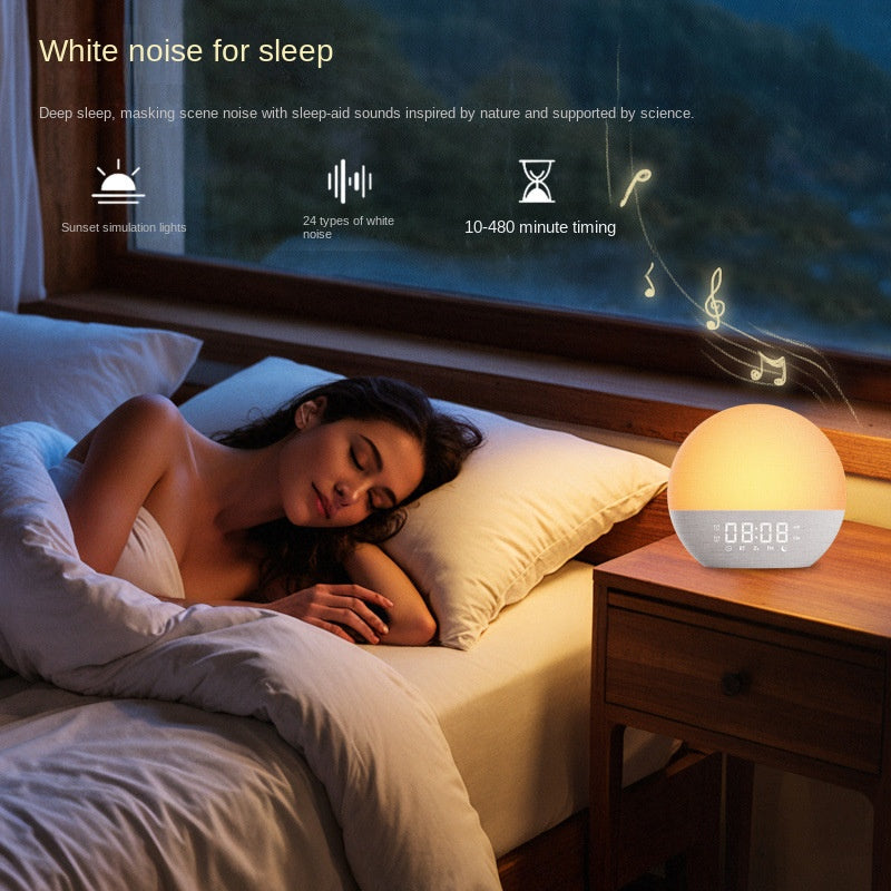 Simulated Sunrise  Sunset Wake-Up Light with Breathing Mode, RGB Ambient Lamp, FM Radio Digital Alarm Clock for Bedside