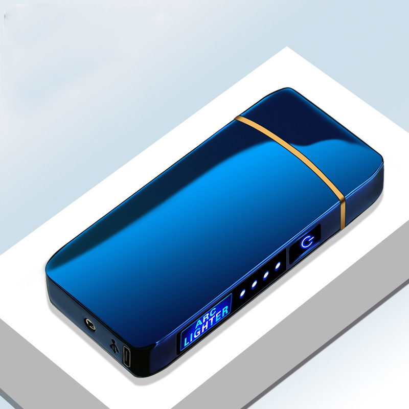 Fingerprint touch sensing lighter, high-end internet celebrity electronic USB windproof pulse arc lighter, creative personality