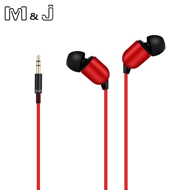 M&J 3M Earphone Monitor Headphones With Long Wire 3.5mm Gilded HiFi Stereo Universal Auricular For iPhone Huawei Xiaomi Computer