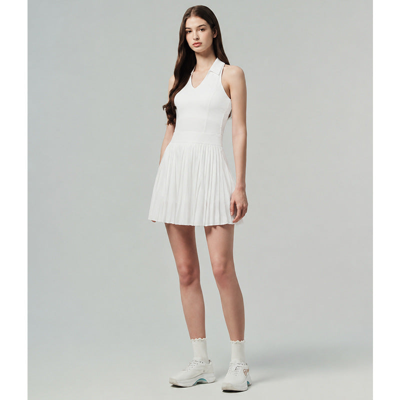 Professional Breathable Tennis Dress for Outdoor Badminton and Golf Sports, With Built-in Shorts