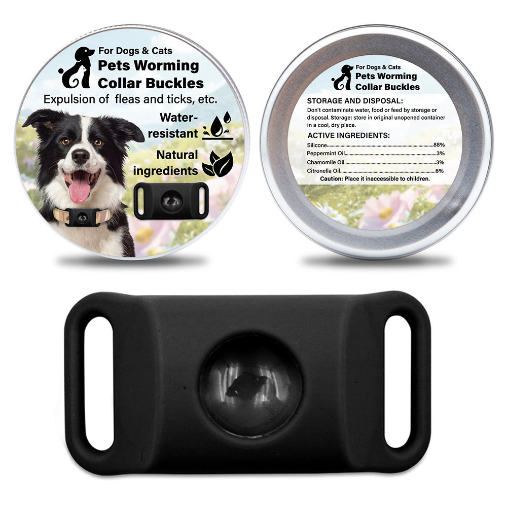 Pet Cat Dog Flea and Tick Prevention Silicone Collar with Insect Repellent Tag, Anti-Flea and Anti-Tick