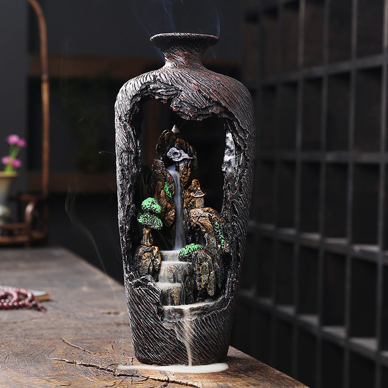 Resin Backflow Aromatherapy Furnace Creative Alpine Flowing Water Aromatherapy Furnace Home Decoration Backflow Incense