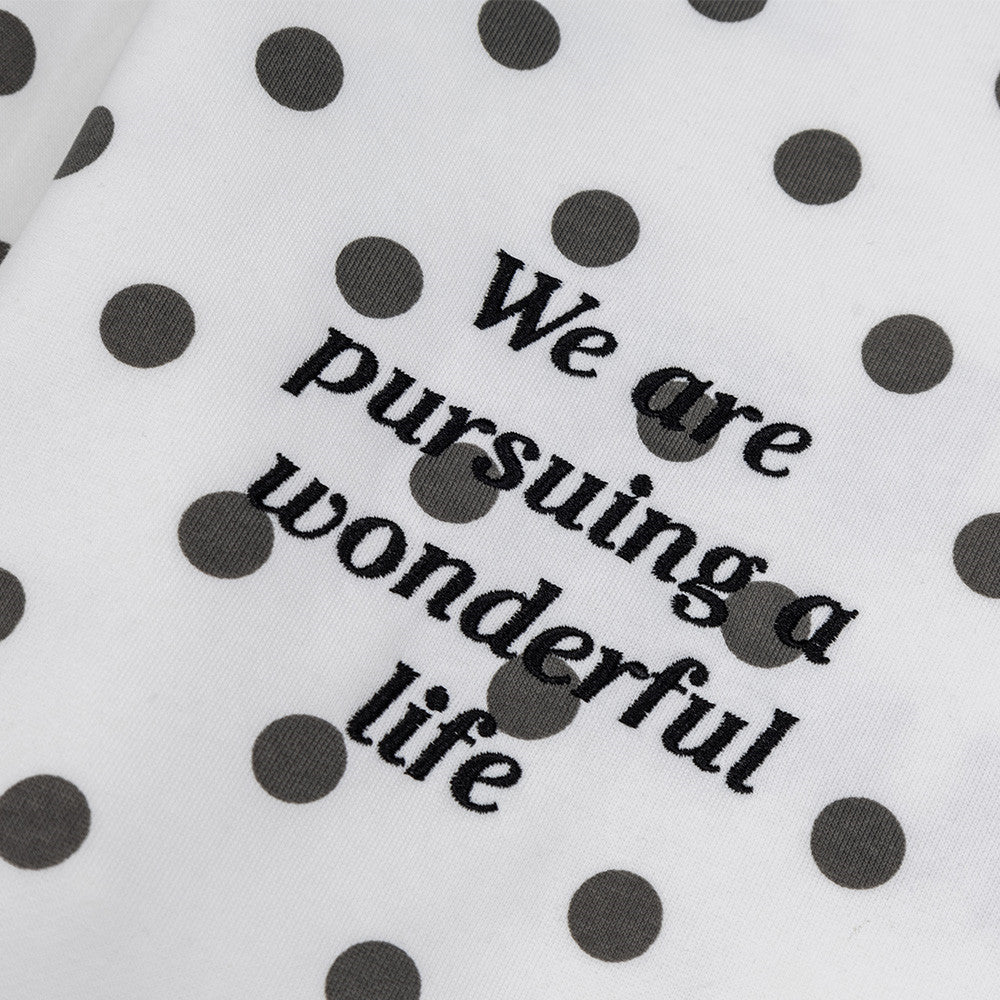 Full printed polka dot hooded cardigan sweatshirt