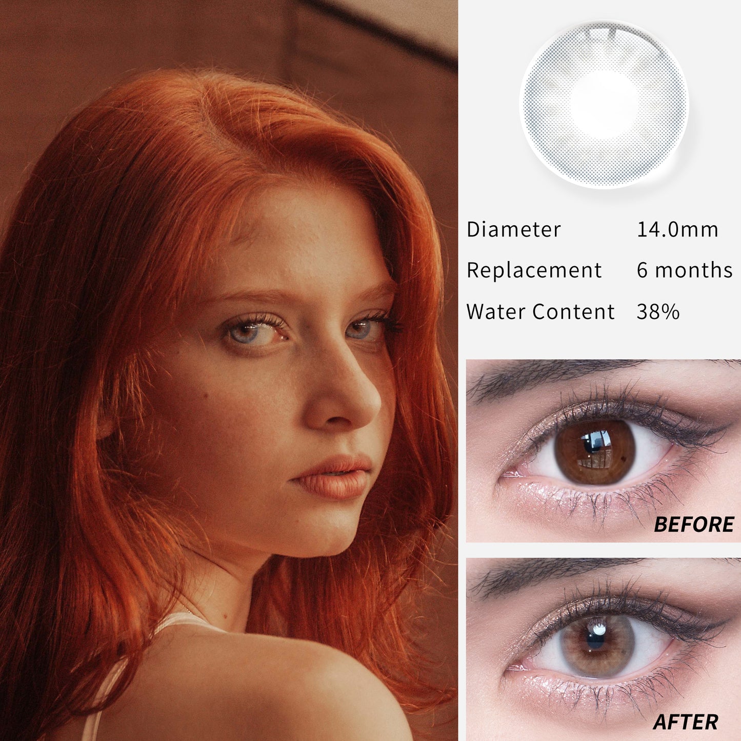 1Pcs FDA Certificate Eyes Beautiful Pupil Colorful Girl Cosplay Contact Lenses
