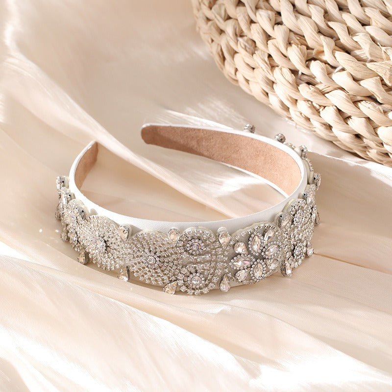 Fashionable Super Sparkling Colorful Water Diamond Wide Edge Heavy Industry Hair Accessories Headband