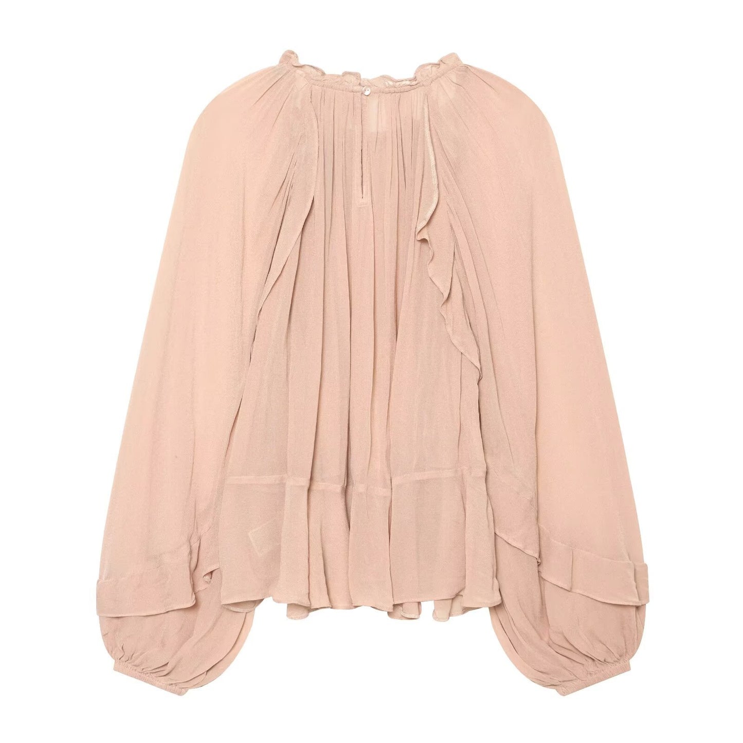 Lantern sleeve loose shirt top