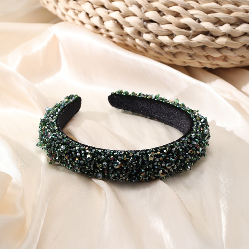 Crystal handmade beaded women's wide brimmed hair accessories