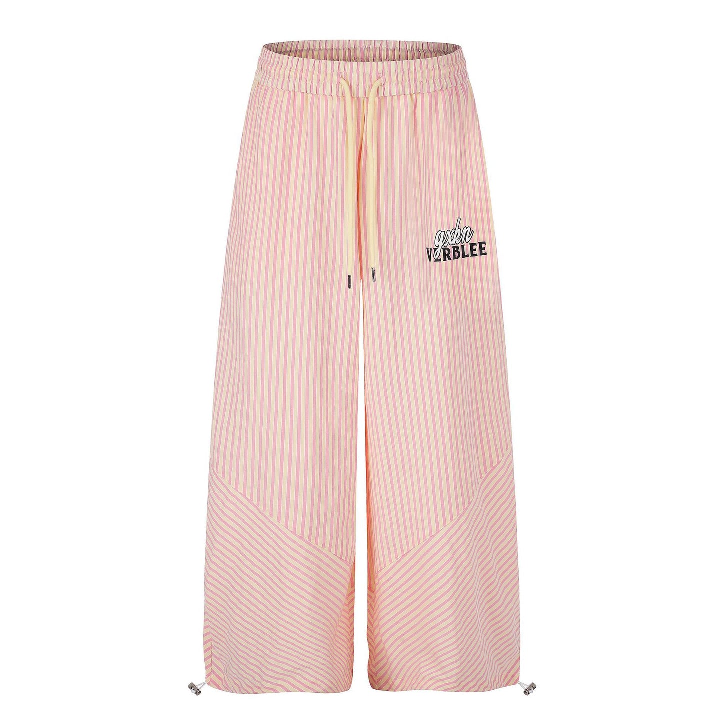 Stripe Wide-Leg Pants Women High Waist Drape Slimming Casual Versatile Straight Leg Floor-Length Pants