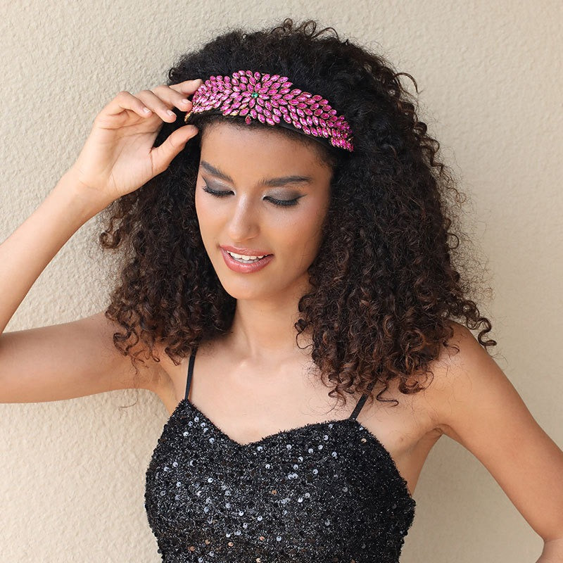 Heavy Industry Hair Hoops Fashionable and Creative Baroque Full Drill Hoops Women's Wide Edge Hair Accessories
