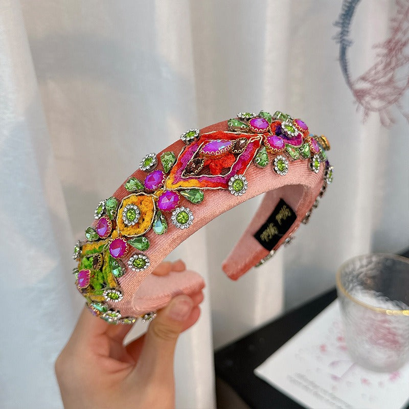 Baroque full set rhinestone handmade headband for women's hair band