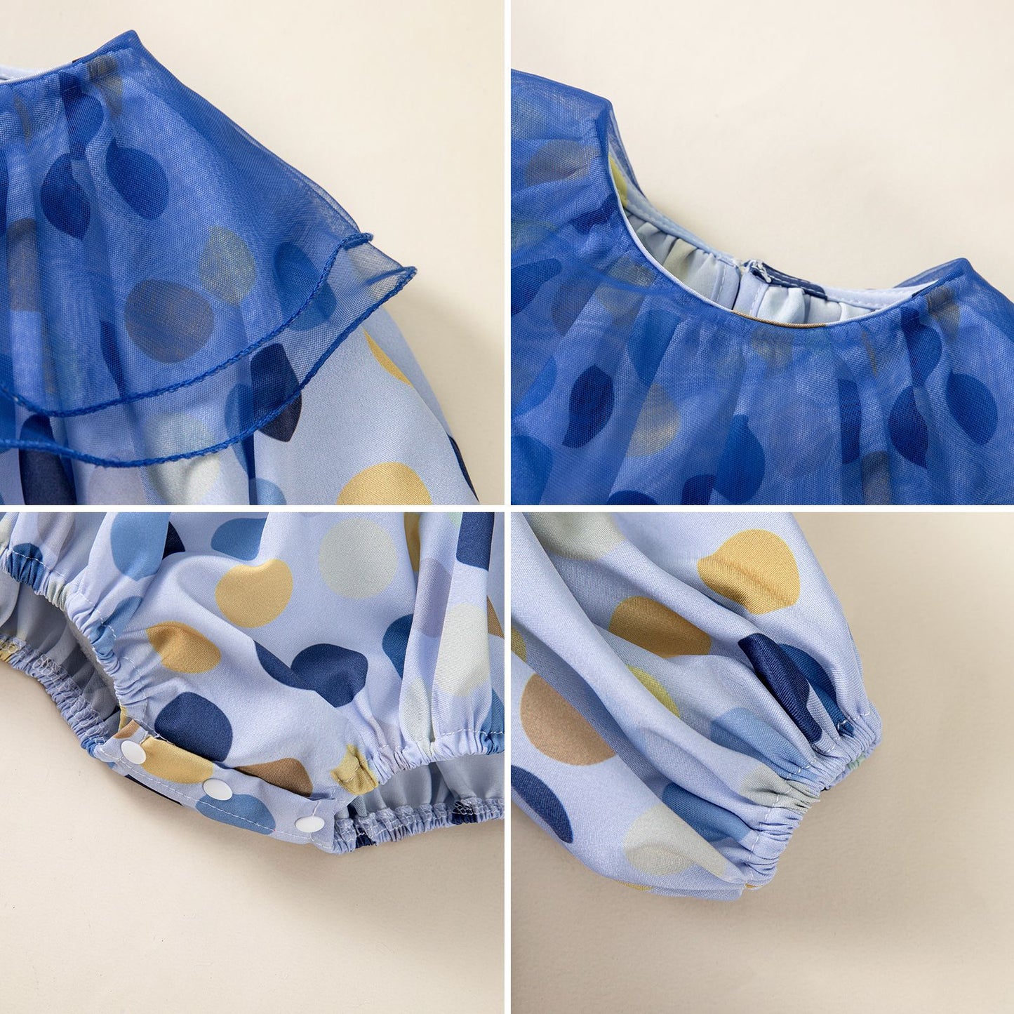 Spring and Autumn New Style Clothing, Long Sleeve Onesie with Polka Dots, Cute and Stylish Baby Romper