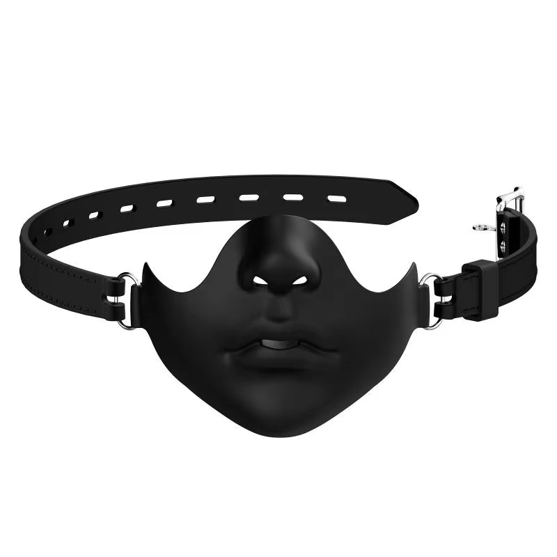 Black Resin Half Mask | Realistic Face Design with Adjustable Straps | Halloween Costume Party Cosplay Decor