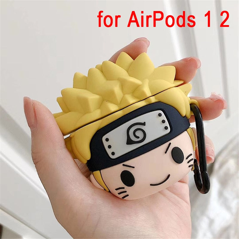 Anime Cute Q Naruto Sasuke Case For AirPods 1 2 Pro Charge Box Soft Silicone Wireless Bluetooth Earphone protective Cover Coque
