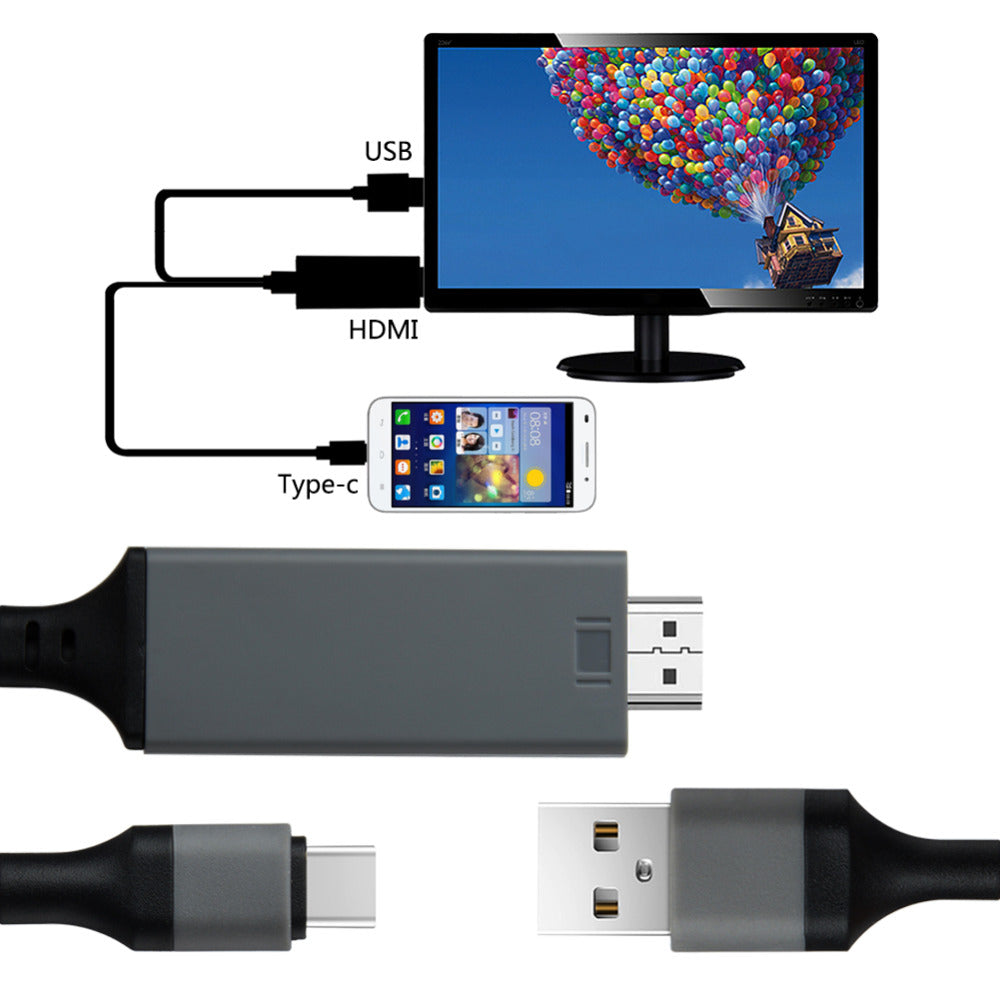 Type-C HDTV Adapter Cable 4K 1080P 3 In 1 HDTV MHL HDMI video Cable
