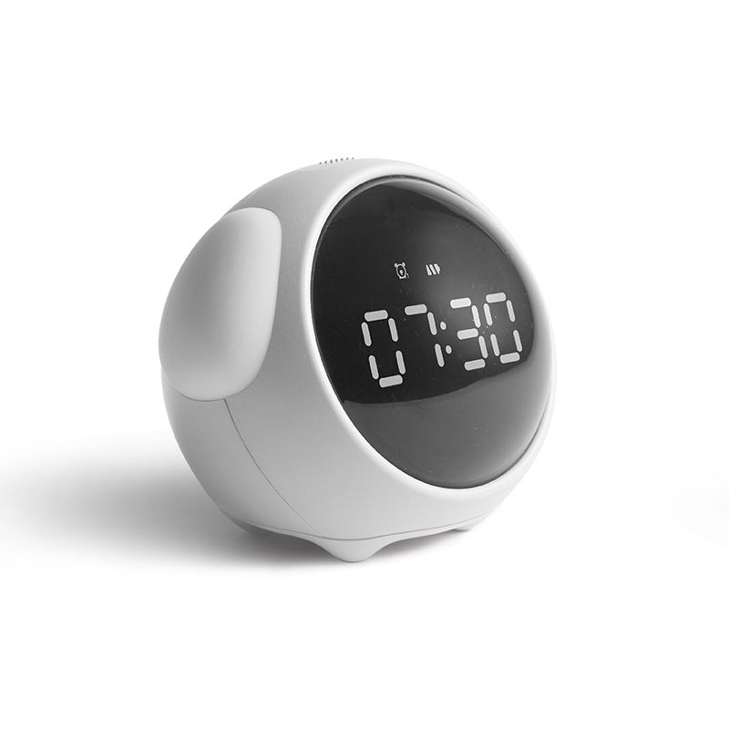 Cartoon Alarm Clock with Temperature Display, Bedside Night Light  Alarm Clock