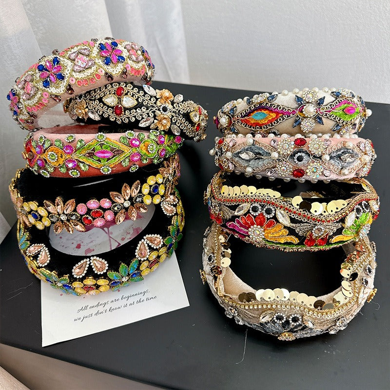 Baroque full set rhinestone handmade headband for women's hair band