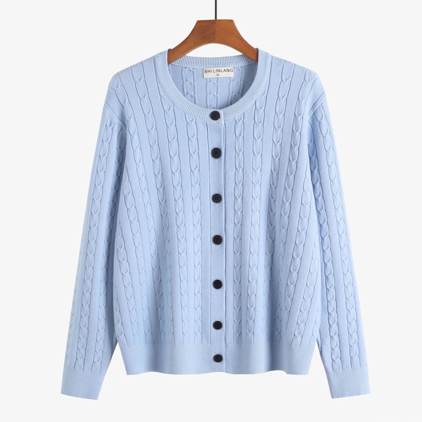 Retro Style Knit Cardigan Sweater Coat for Women, Casual Office Wear, Oversized Fit, Long Sleeve, Pullover Design