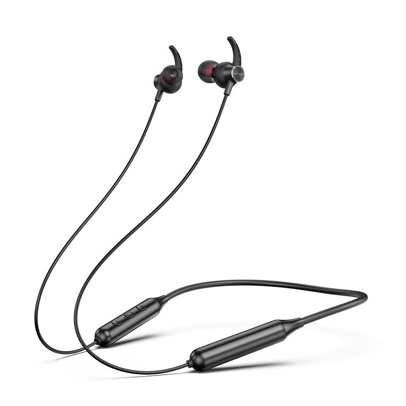 Swalle Bluetooth 5.0 Wireless Sports earphone Stereo Subwoofer Hanging Neck Hanging Metal Magnetic Bluetooth Headphone