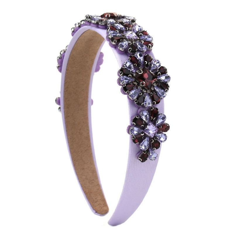 Fashionable Baroque rhinestone flower women's hair hoop hair accessories