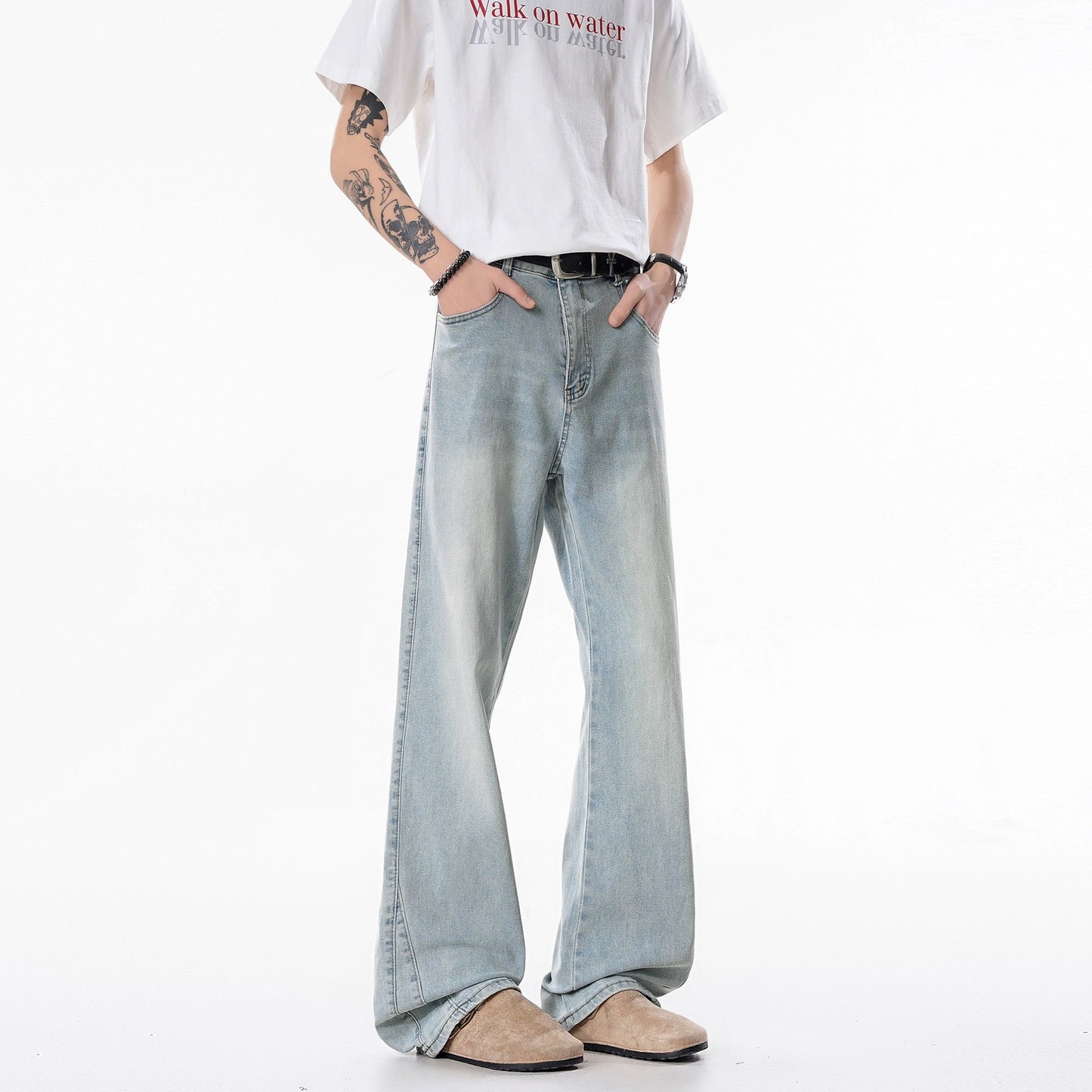 Slim Fit Straight Leg Denim Jeans Men