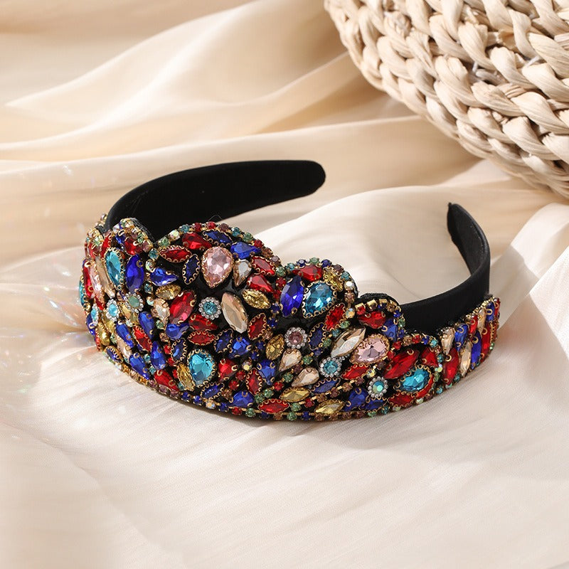 Baroque Heavy Industries Colored Diamond Hair Hoop Super Sparkling Crown Head Hoop