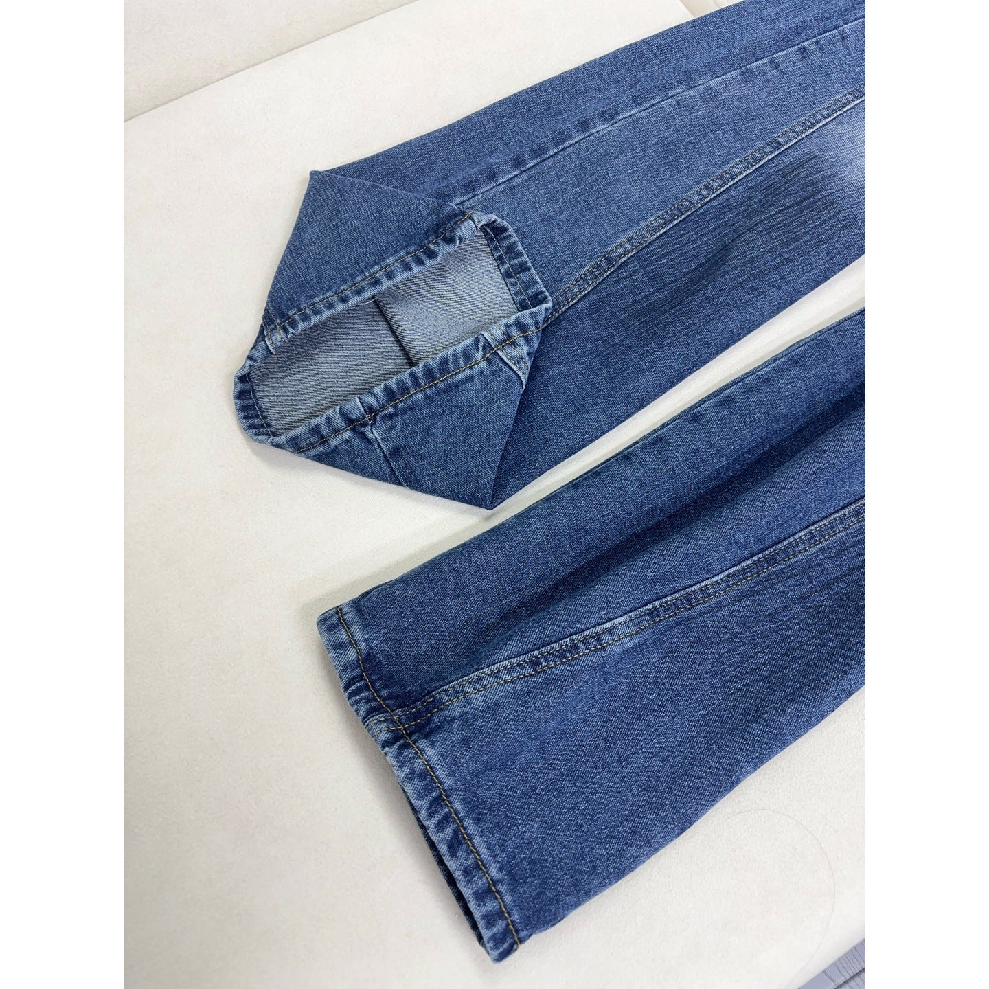 Retro Blue Splatter Distressed Denim Pants