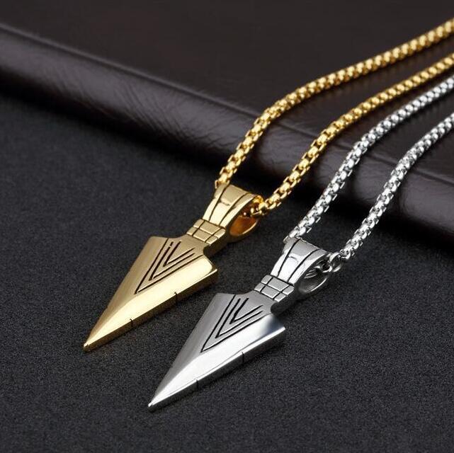 Korean Arrow Necklace Stainless Steel Pendant Short Keel Chain Men's Retro Jewelry