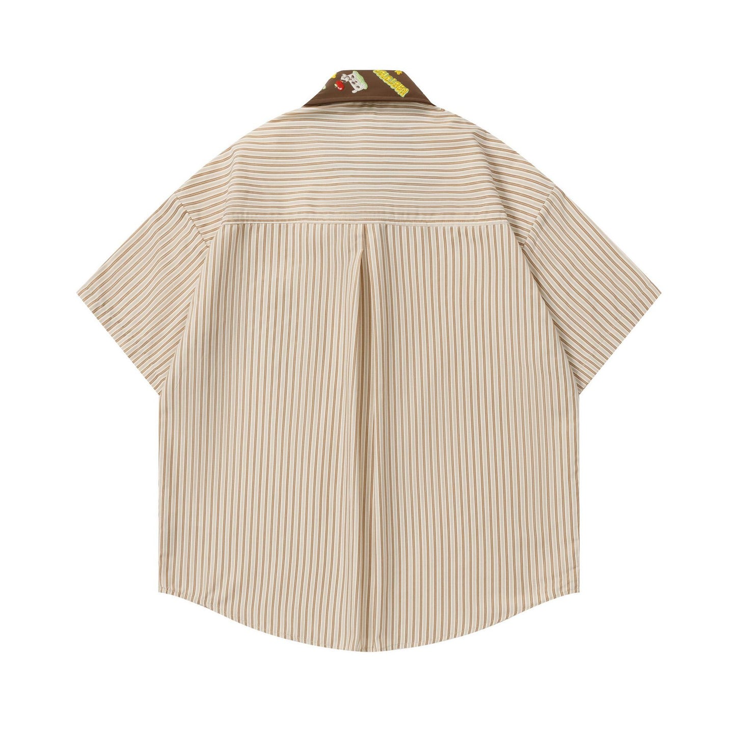 Color blocking vertical tie short sleeved