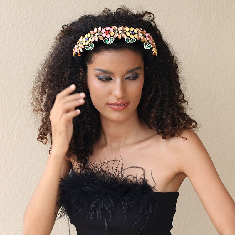 Baroque full set rhinestone handmade headband for women's hair band