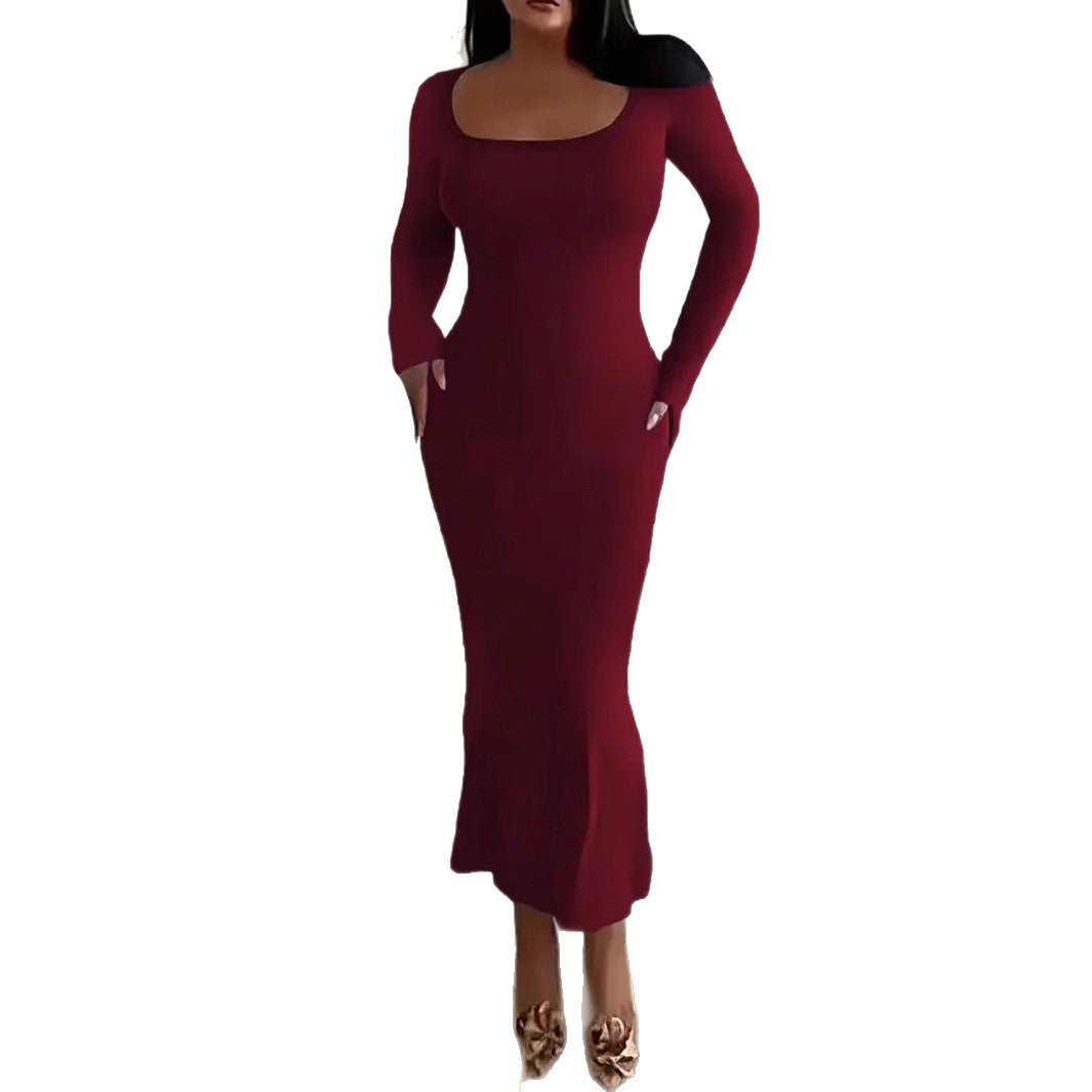 Solid color tight dress