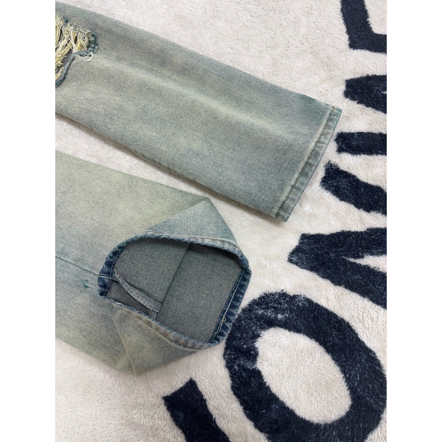 Ripped Denim Pants for Men,Vintage Loose Wide Leg Design Long Trousers