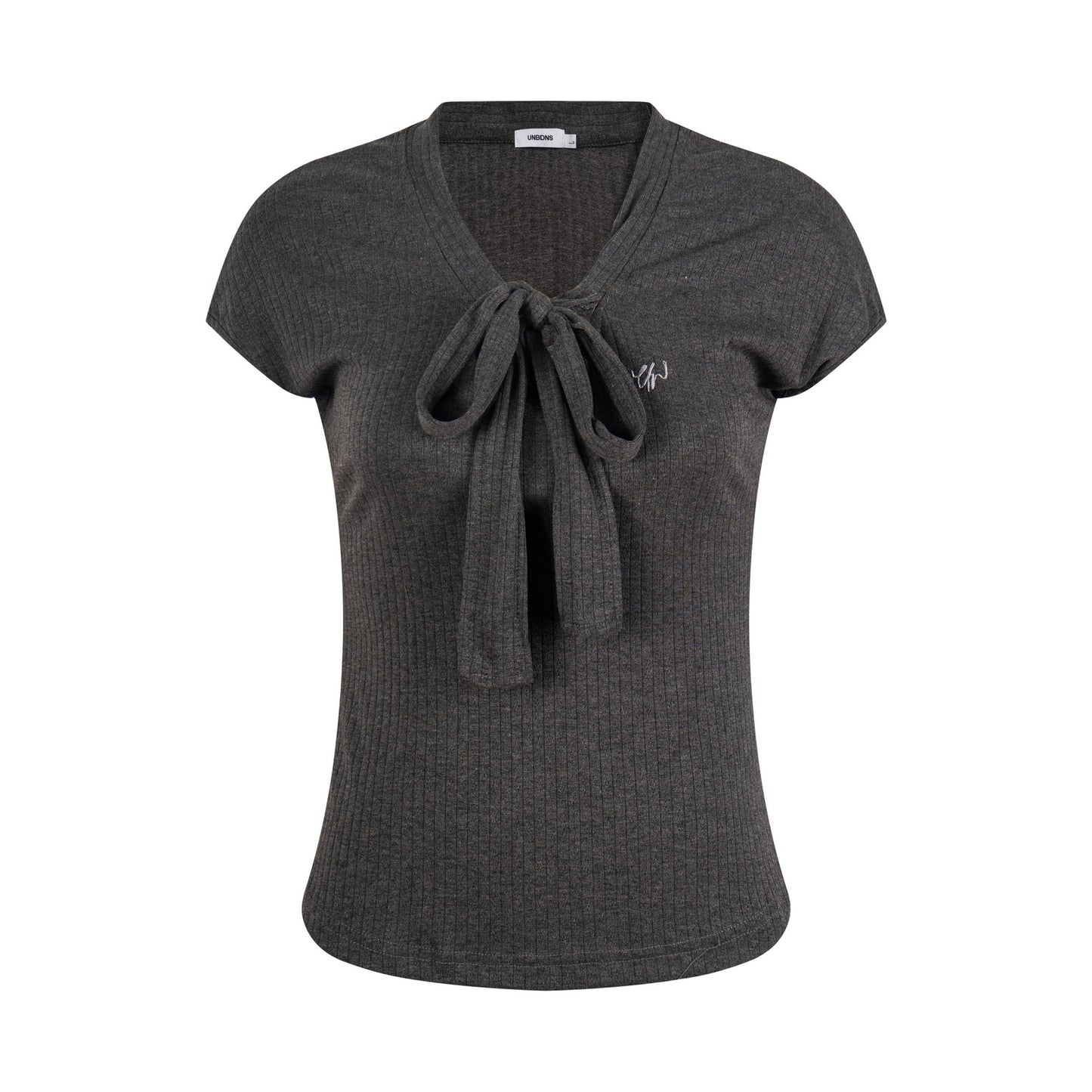 Women's Butterfly Knot Slim Fit V-Neck Casual Short Sleeve Top