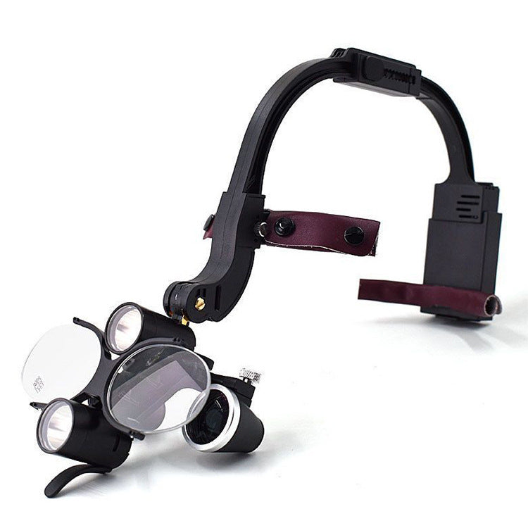 Ultra-Light Shadowless Dental Headlamp with Magnifier and Dual Batteries