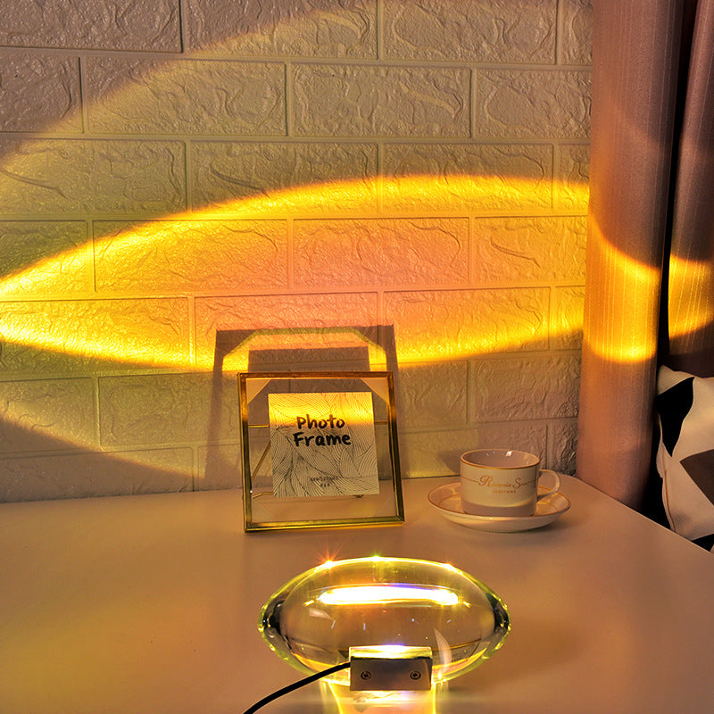 Angel Eye Crystal Table Lamp, Elegant Bedroom Bedside Lamp, Night Light, Creative Glow-in-the-Dark, Trendy Rainbow Ambient Lighting