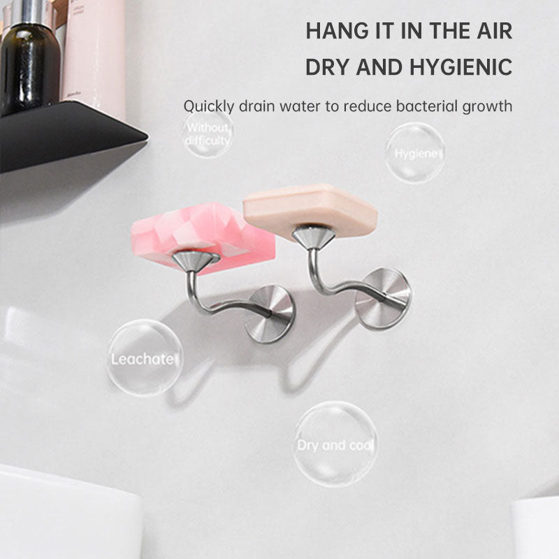 Stainless Steel Magnetic Soap Holder No Trace Paste Soap Holder in Toilet Soap Box Drain Rack Bathroom Shelf