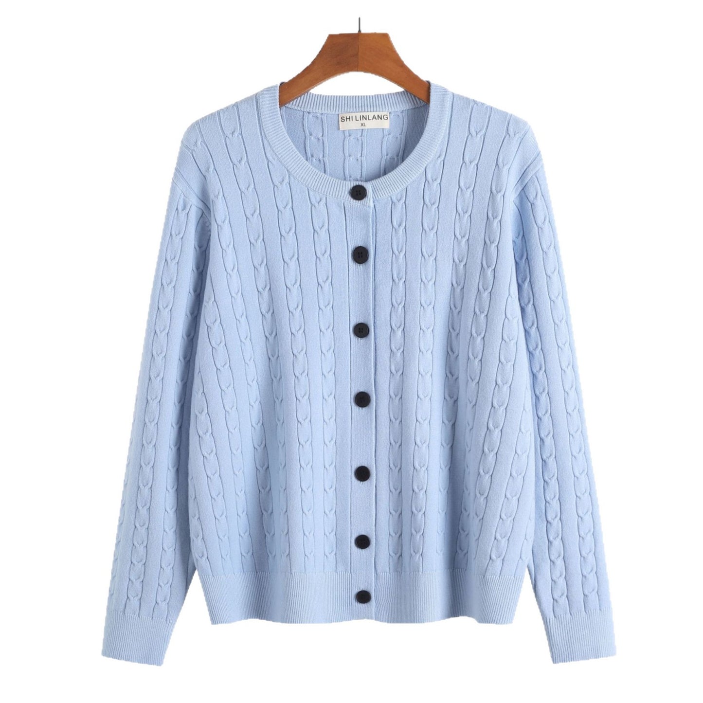 Retro Style Knit Cardigan Sweater Coat for Women, Casual Office Wear, Oversized Fit, Long Sleeve, Pullover Design