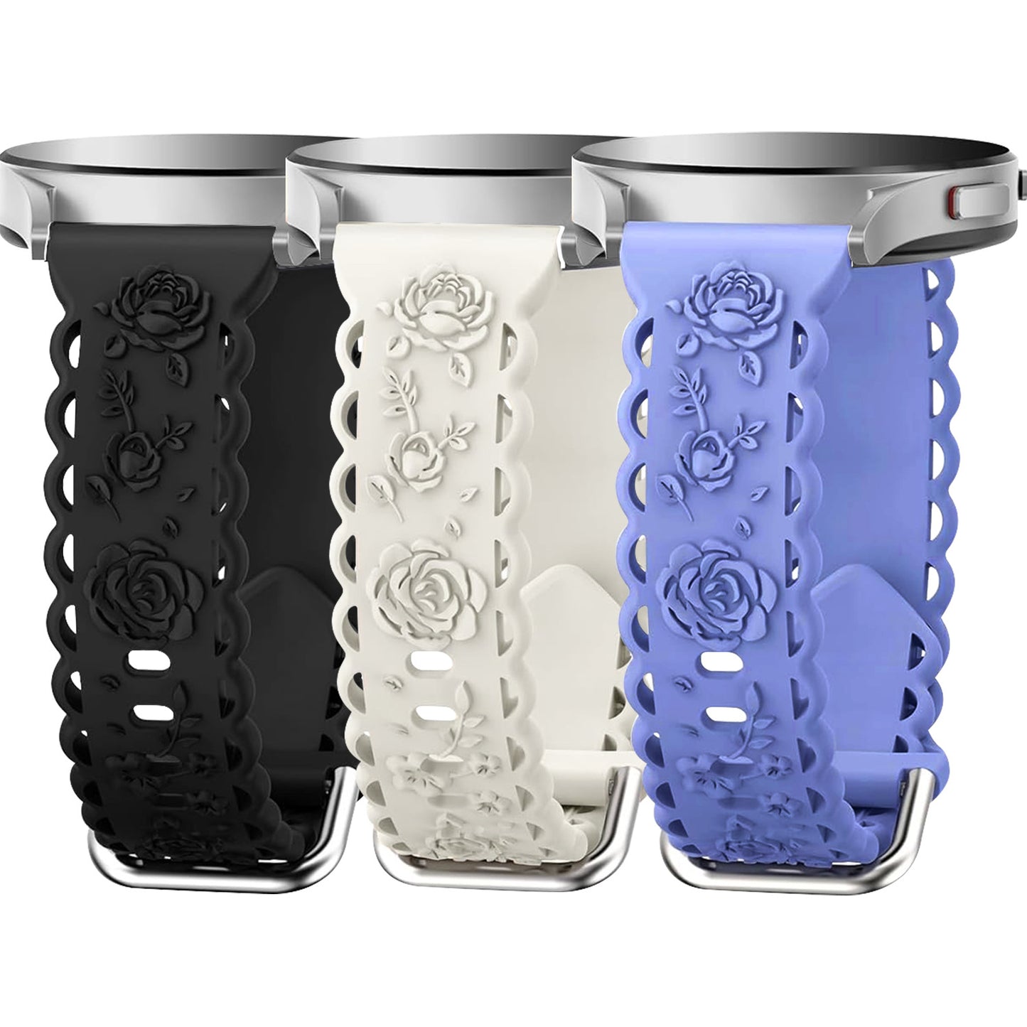 Suitable for 20mm flat silicone strap with hollowed out rose style strap
