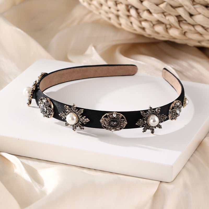 Fashion women's Baroque rhinestone pearl flower hair accessories