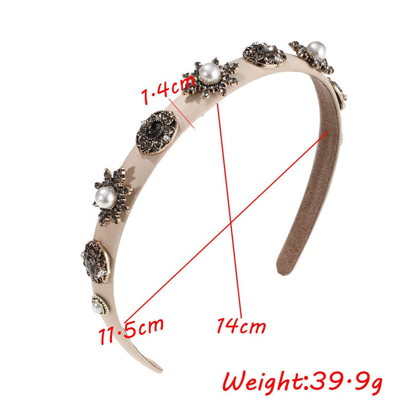 Fashion women's Baroque rhinestone pearl flower hair accessories