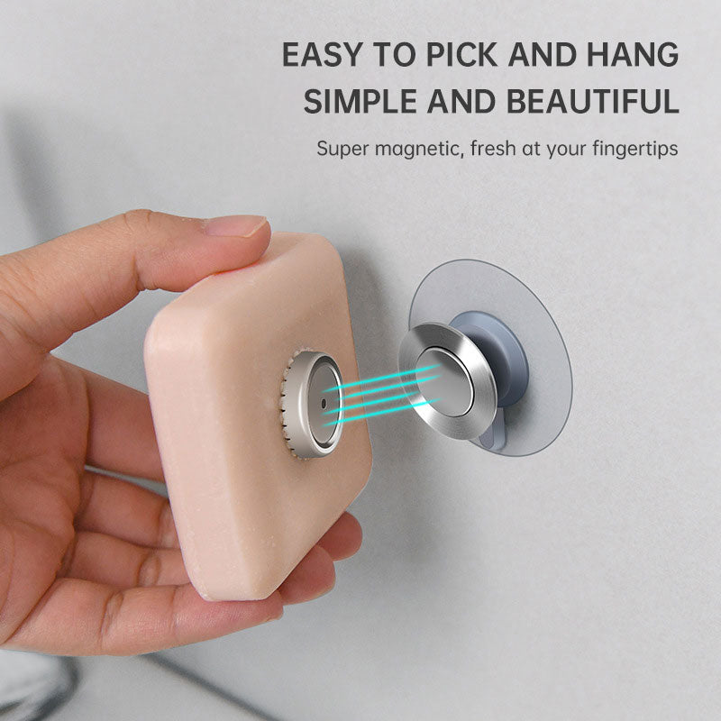 Stainless Steel Magnetic Soap Holder No Trace Paste Soap Holder in Toilet Soap Box Drain Rack Bathroom Shelf
