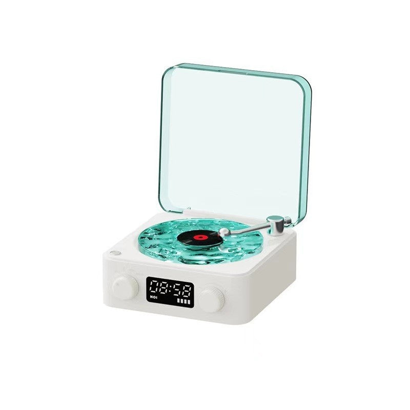 Retro white noise Bluetooth speaker wireless small high pitched vinyl record speaker