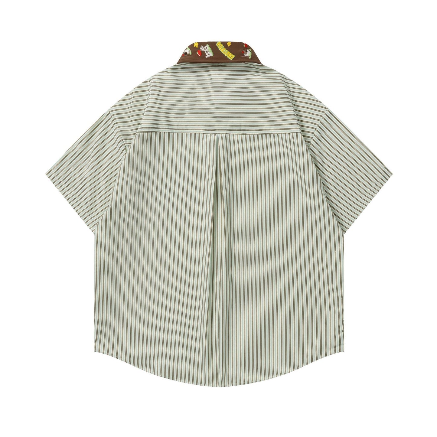 Color blocking vertical tie short sleeved