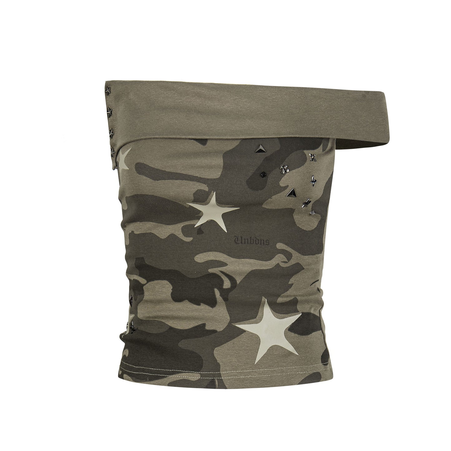 Women's Color-block Fitted Off-shoulder Casual Short Sleeve Star Print T-shirt