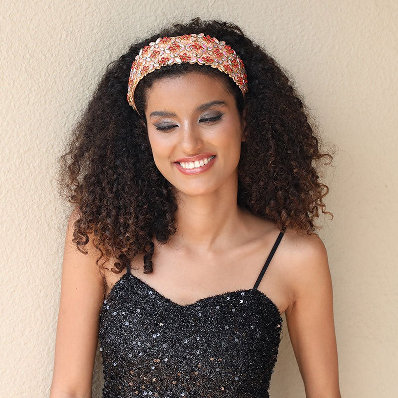 Fashion heavy industry women's full set rhinestone high-end wide edge headband hair accessories