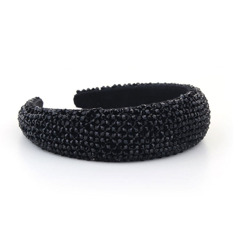 Fashionable full set glass crystal headband for women's temperament washing headwear