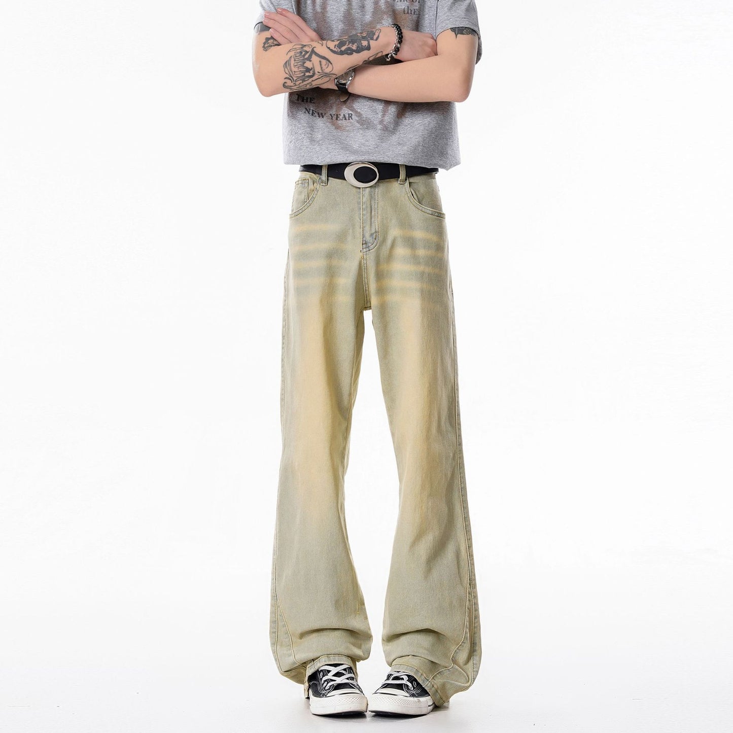Slim Fit Straight Leg Denim Jeans Men